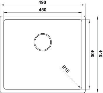 Eviye, HÄFELE NOVARA 04, Paslanmaz Çelik 1 Gözlü, Damlalıksız, 490x440, Fırçalı