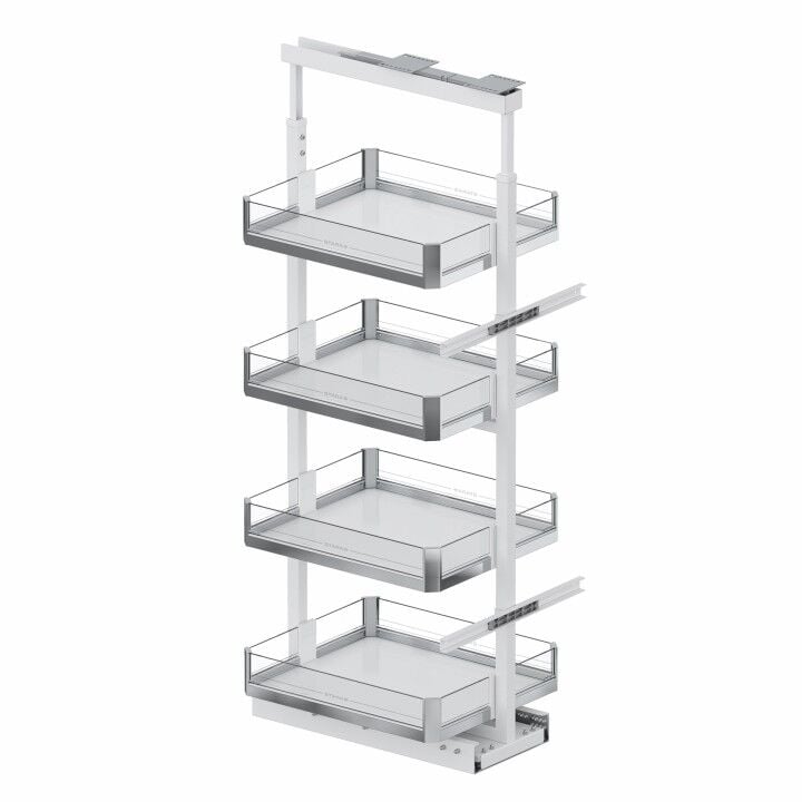 Starax Gizli Raylı Kiler 185-200 cm | 45 cm Kapak Uyumlu Premium - Krom