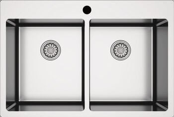 Eviye, HÄFELE NOVARA 13, Paslanmaz Çelik 2 Gözlü, Damlalıksız, 750x505, Fırçalı