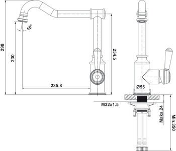 Eviye Bataryası, HÄFELE LUTON, Spiralsiz, Tek Kumanda Kollu Mat Siyah