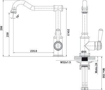 Eviye Bataryası, HÄFELE LUTON, Spiralsiz, Tek Kumanda Kollu Parlak Altın