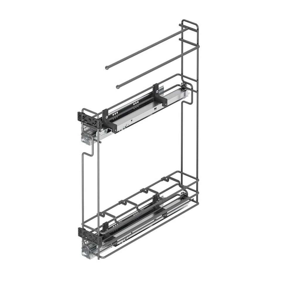 Gizli Raylı Havlu Askılı Şişelik (Çift Açılım) Tel 106 mm Sağ