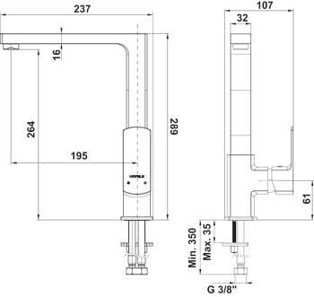 Eviye Bataryası, HÄFELE SOLAR, Spiralsiz, Tek Kumanda Kollu Parlak Krom