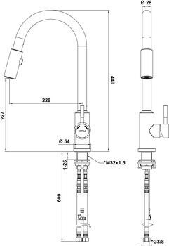 Eviye Bataryası, HÄFELE PABLO PULL, Spiralli, Çift Fonksiyonlu El Duşu, Tek Kumanda Kollu Parlak Krom