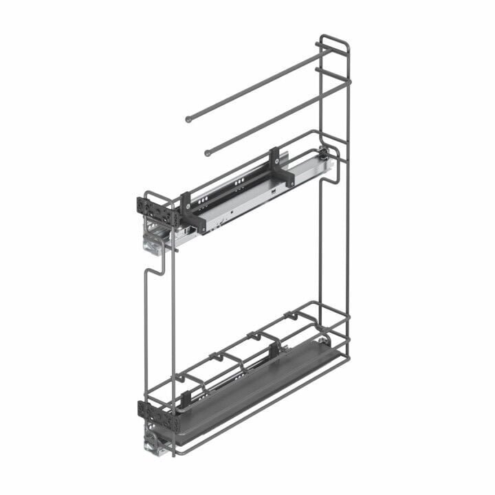 Gizli Raylı Havlu Askılı Şişelik (Çift Açılım) Ahşap 106 mm Sol