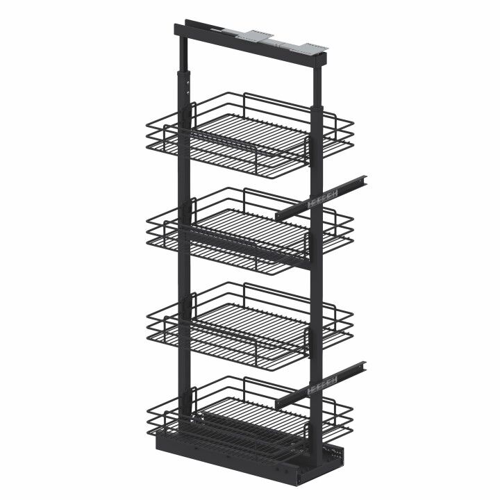 Starax Gizli Raylı Frenli Kiler 170-185 cm | 50 cm Kapak Uyumlu Tel - Antrasit