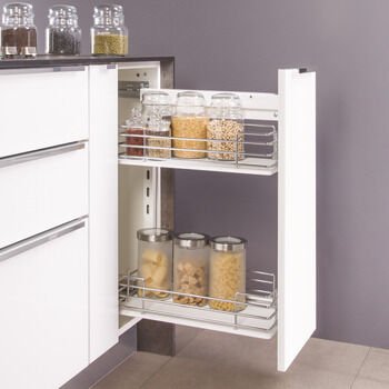 HӒFELE NESTA PLUS Tezgah Altı Kiler, Tel Sepet, Antrasit |200 mm Kapak Uyumlu Sağ