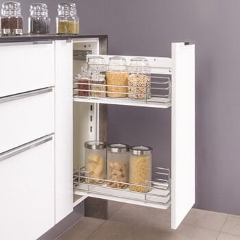 HӒFELE NESTA PLUS Tezgah Altı Kiler, Tel Sepet, Antrasit |200 mm Kapak Uyumlu Sağ