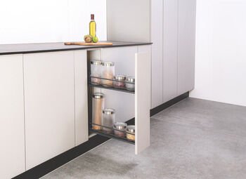 HӒFELE NESTA PLUS Tezgah Altı Kiler, Tel Sepet, Antrasit |200 mm Kapak Uyumlu Sağ