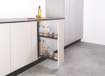 HӒFELE NESTA PLUS Tezgah Altı Kiler, Tel Sepet, Antrasit |200 mm Kapak Uyumlu Sağ