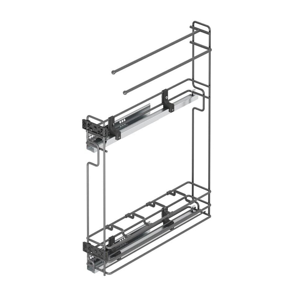 Gizli Raylı Havlu Askılı Şişelik (Tek Açılım) Ahşap 106 mm Sol