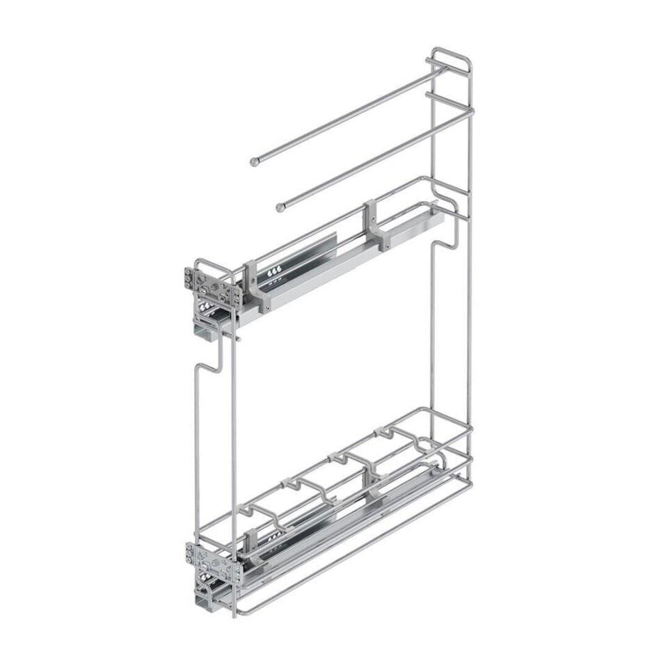 Gizli Raylı Havlu Askılı Şişelik (Tek Açılım) Ahşap 106 mm Sol