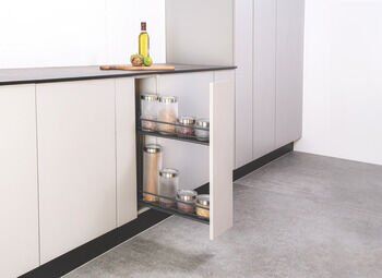 HӒFELE NESTA PLUS Tezgah Altı Kiler, Tel Sepet, Antrasit |200 mm Kapak Uyumlu Sol