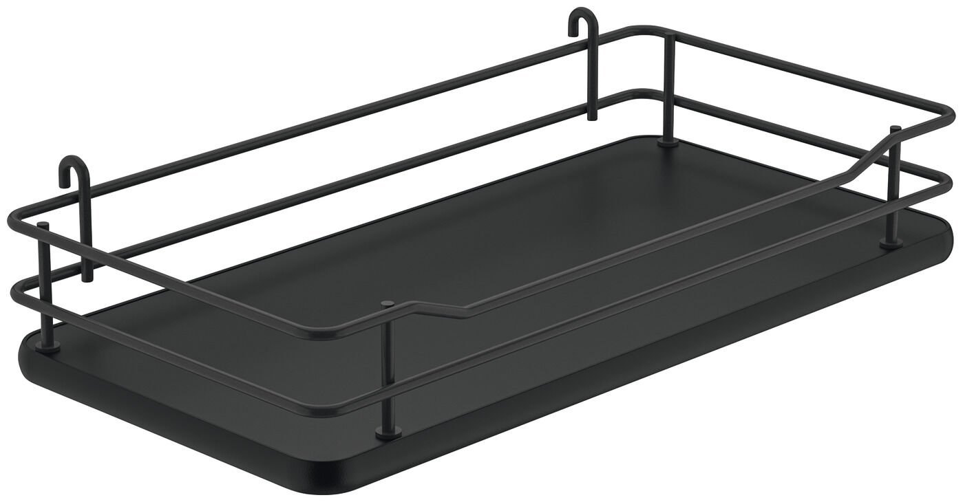 Häfele Kancalı Raf, Taban Ünitesi Çekmeli Sistemi İçin, Ölçüler: 233 x 466 x 90 mm, Antrasit Toz Boyalı, Siyah