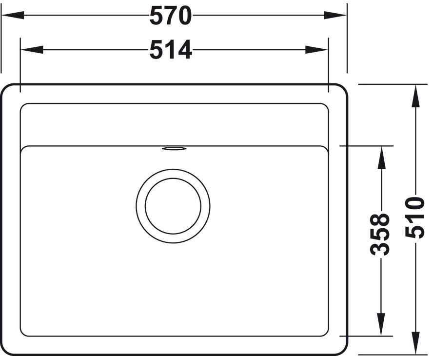 HÄFELE AS03 Tezgah Üstü Eviye Dolomite, 1 Gözlü, Damlalıksız, 570x510mm