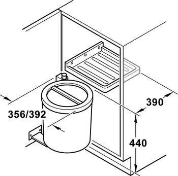 Häfele, 35 litre Plastik Çöp Kovası | Min 500 mm Dolap Genişliği Antrasit