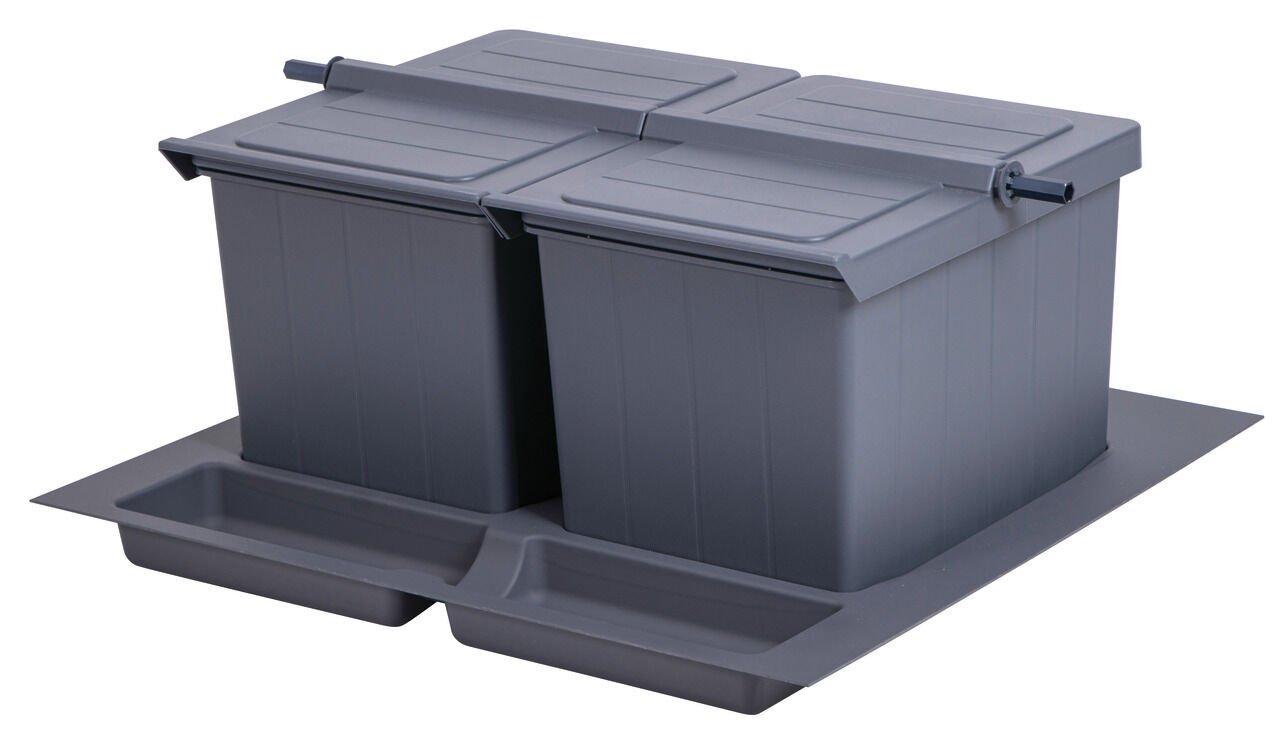 HÄFELE COVERT Çekmece İçi Çöp Kutusu | 600 mm Kapak Genişliği İçin, 2x12 lt Antrasit