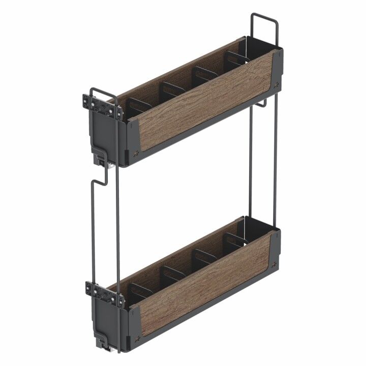 Unique Wood Kaymaz Yüzeyli Şişelik Çift Açılım Antrasit Sağ