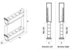 Unique Wood Kaymaz Yüzeyli Şişelik Çift Açılım Antrasit Sağ