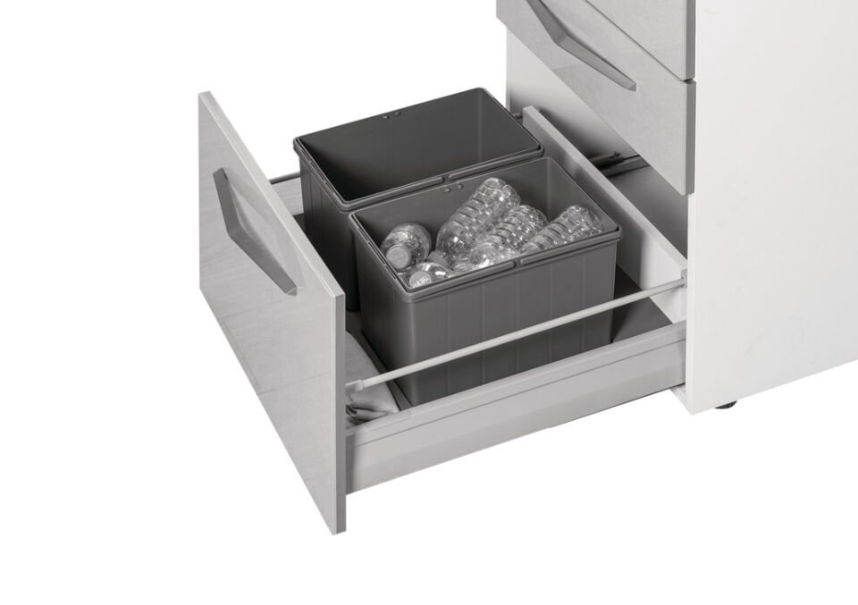 HÄFELE COVERT Çekmece İçi Çöp Kutusu | 900 mm Kapak Genişliği İçin, 3x12 lt Antrasit