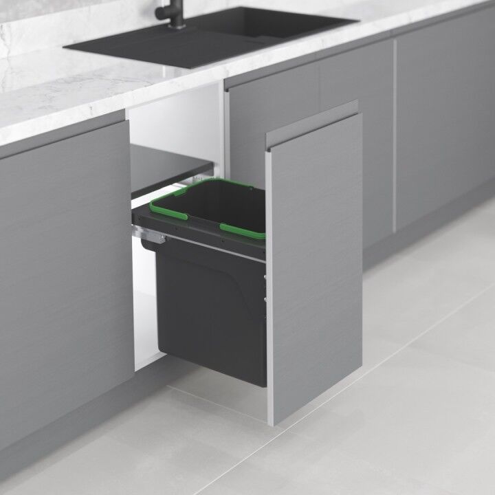 Kapağa Monte Çöp Kovası Frenli 35 Lt 400 mm Antrasit