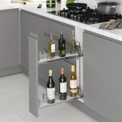 Premium Kaymaz Yüzeyli Ahşap Tablalı Şişelik Çift Açılım Sağ