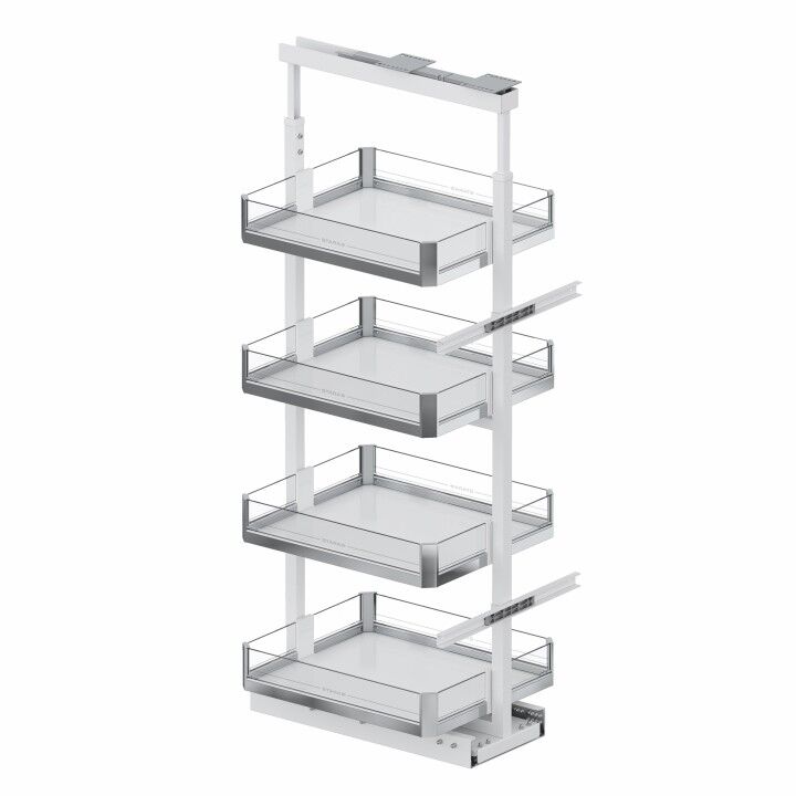 Starax Gizli Raylı Frenli Kiler 170-185 cm | 35 cm Kapak Uyumlu Premium - Krom