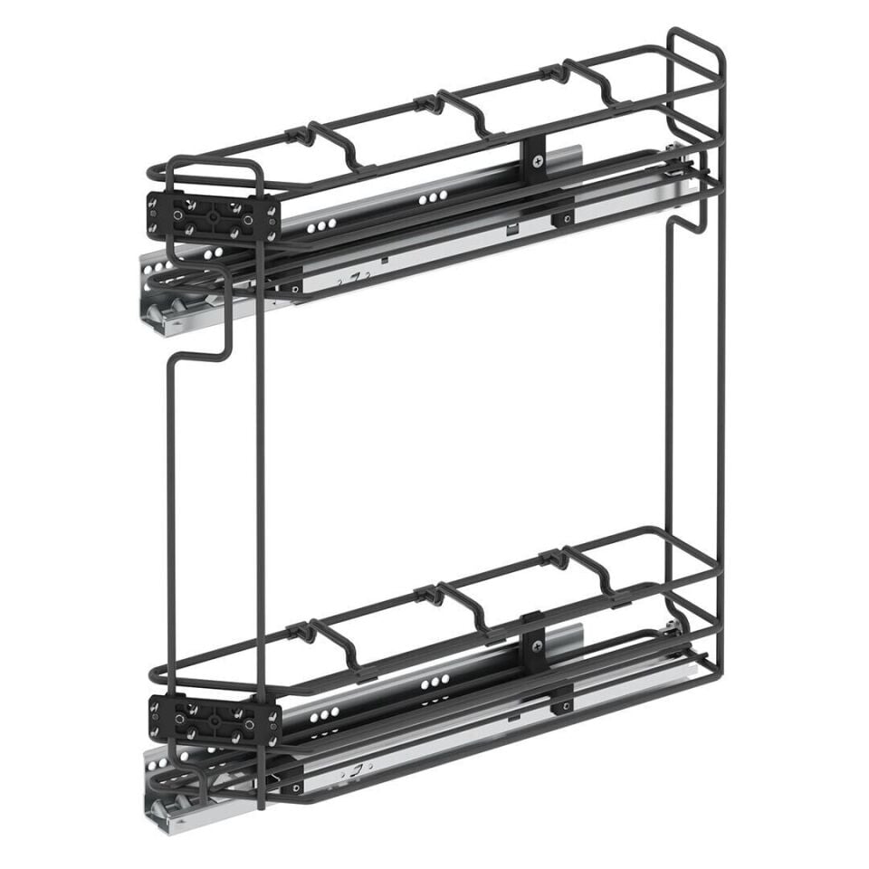45 Derece Gizli Raylı Şişelik (Çift Açılım) Ahşap Sağ