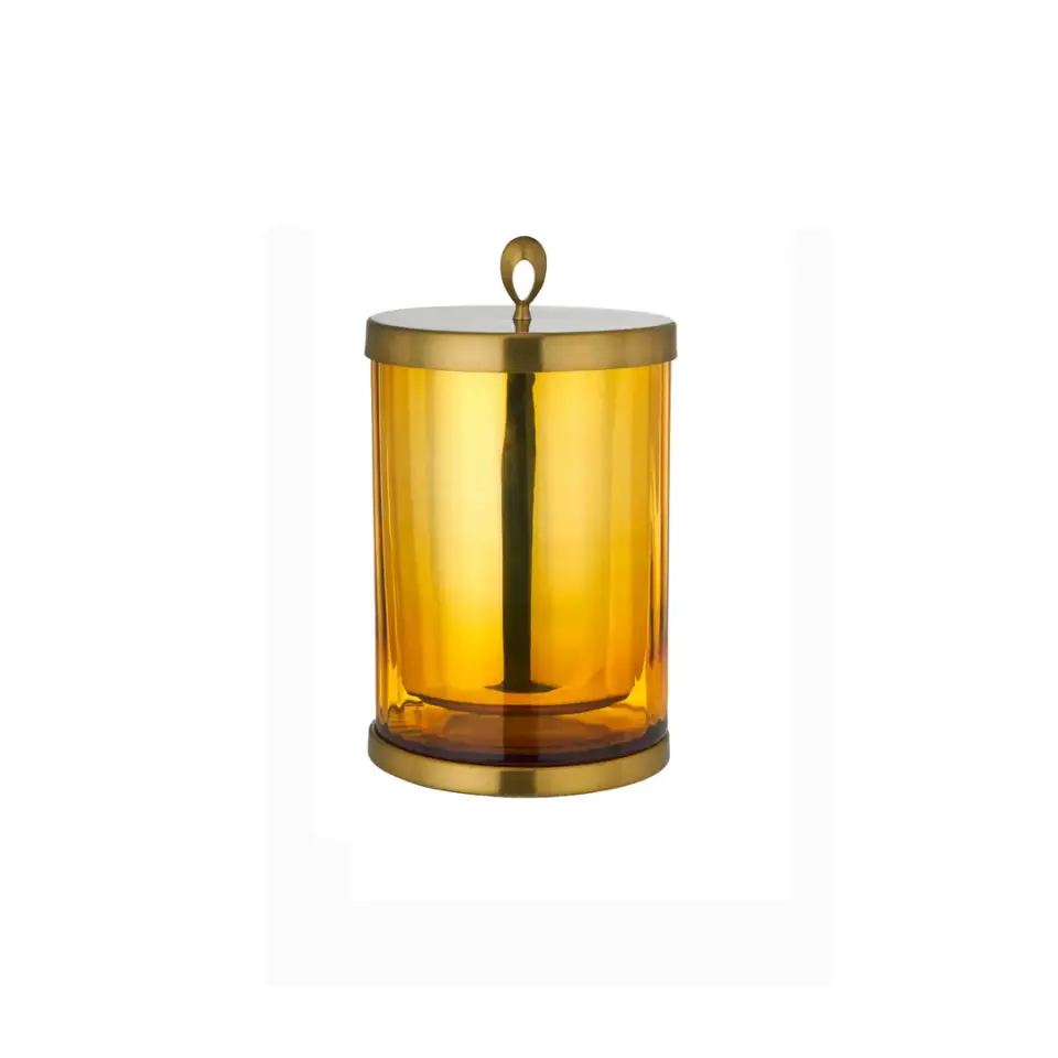 Vista D’oro Vario Amber Camlı Banyo Çöp Kovası Saten Altın