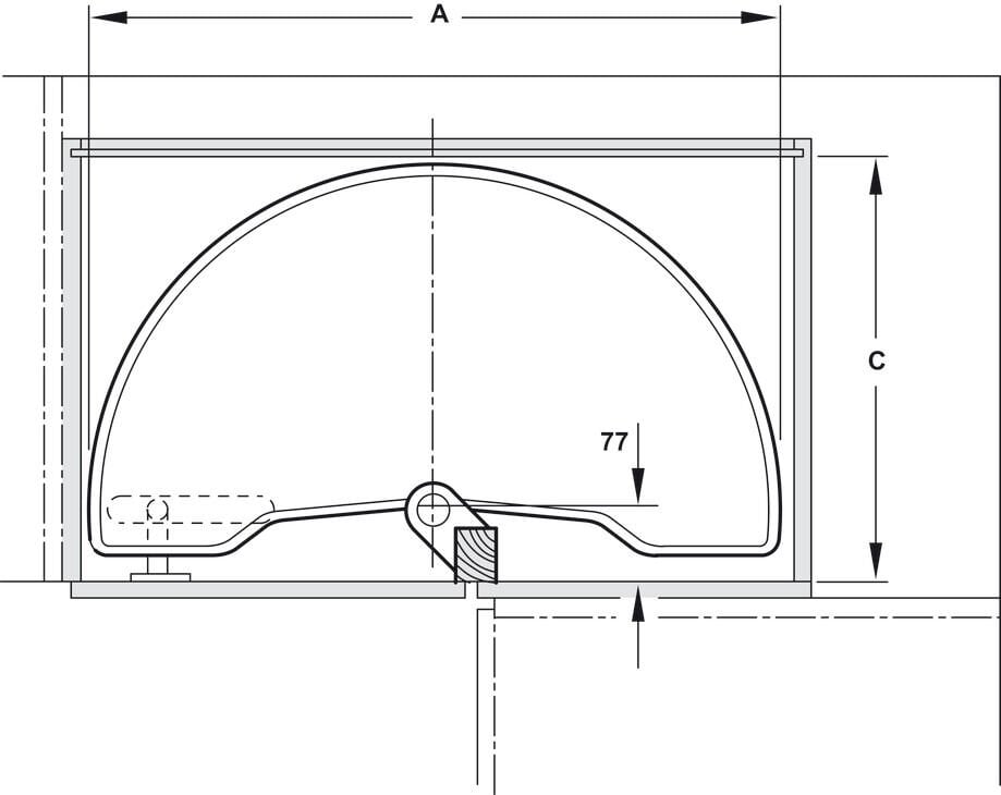 HÄFELE JET 180° Plastik Köşe Kiler Sistemi Antrasit