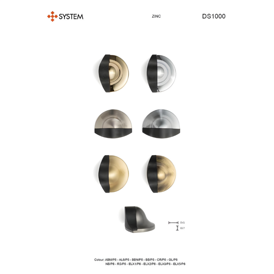 System 1000 Kapı Stoperi Yapışkanlı/Vidalı 45 mm