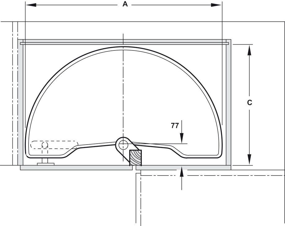 HÄFELE JET 180° Plastik Köşe Kiler Sistemi Beyaz