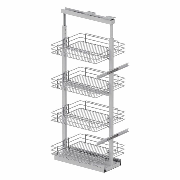 Starax Gizli Raylı Frenli Kiler 170-185 cm | 30 cm Kapak Uyumlu Tel - Krom