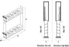 Unique Box Kaymaz Yüzeyli Şişelik Çift Açılım Sağ