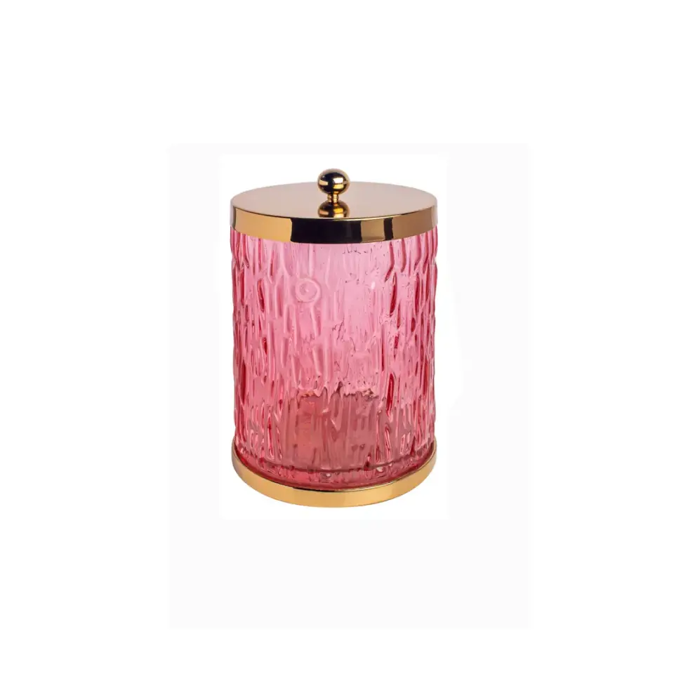 Vista D’oro Wave Pembe Camlı Çöp Kovası Altın