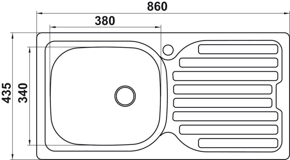 HÄFELE CAPUA 03, Paslanmaz Çelik 1 Gözlü, Sağ Damlalıklı Eviye,  860x435 mm, Satin