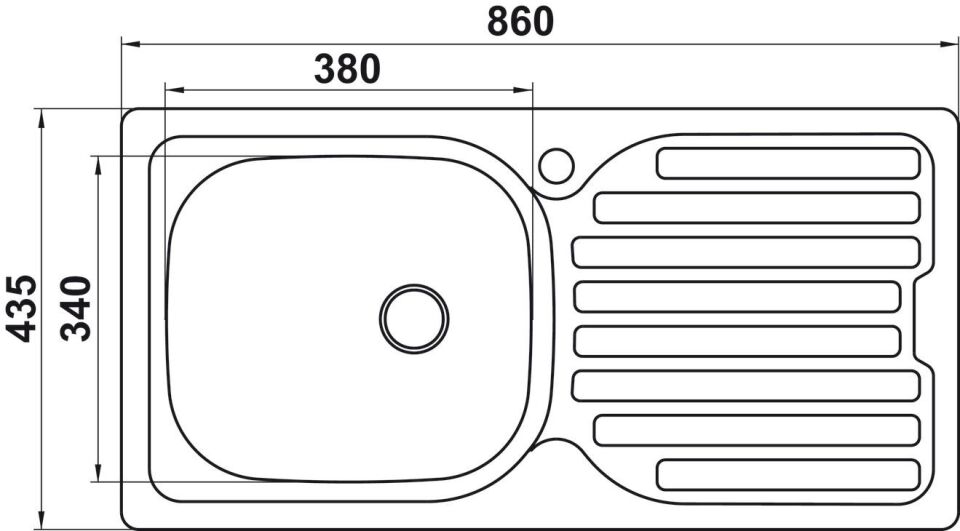 HÄFELE CAPUA 03, Paslanmaz Çelik 1 Gözlü, Sol Damlalıklı Eviye,  860x435 mm, Satin