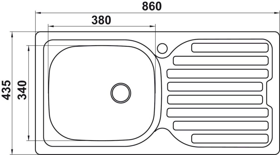 HÄFELE CAPUA 03, Paslanmaz Çelik 1 Gözlü, Sol Damlalıklı Eviye,  860x435 mm, Dekorlu