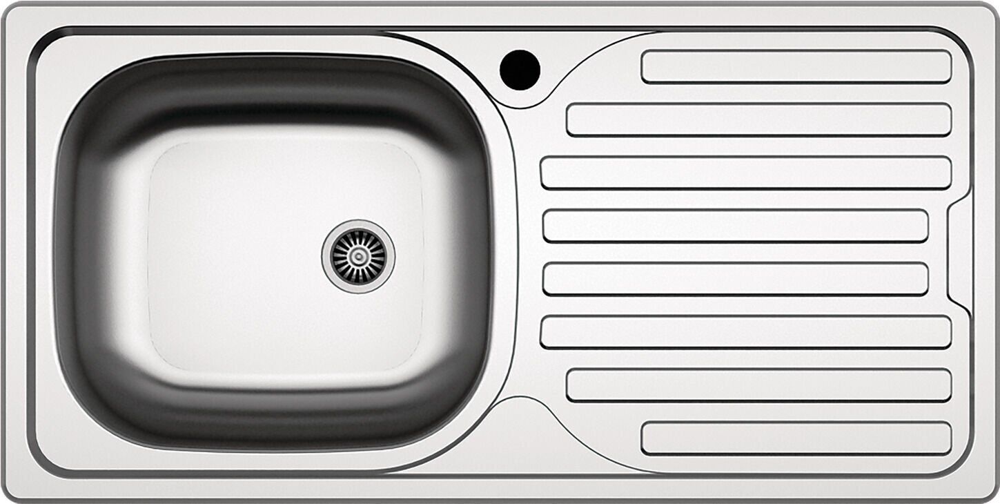 HÄFELE CAPUA 03, Paslanmaz Çelik 1 Gözlü, Sol Damlalıklı Eviye,  860x435 mm, Dekorlu