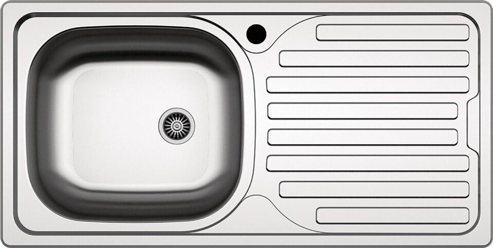 HÄFELE CAPUA 03, Paslanmaz Çelik 1 Gözlü, Sol Damlalıklı Eviye,  860x435 mm, Dekorlu