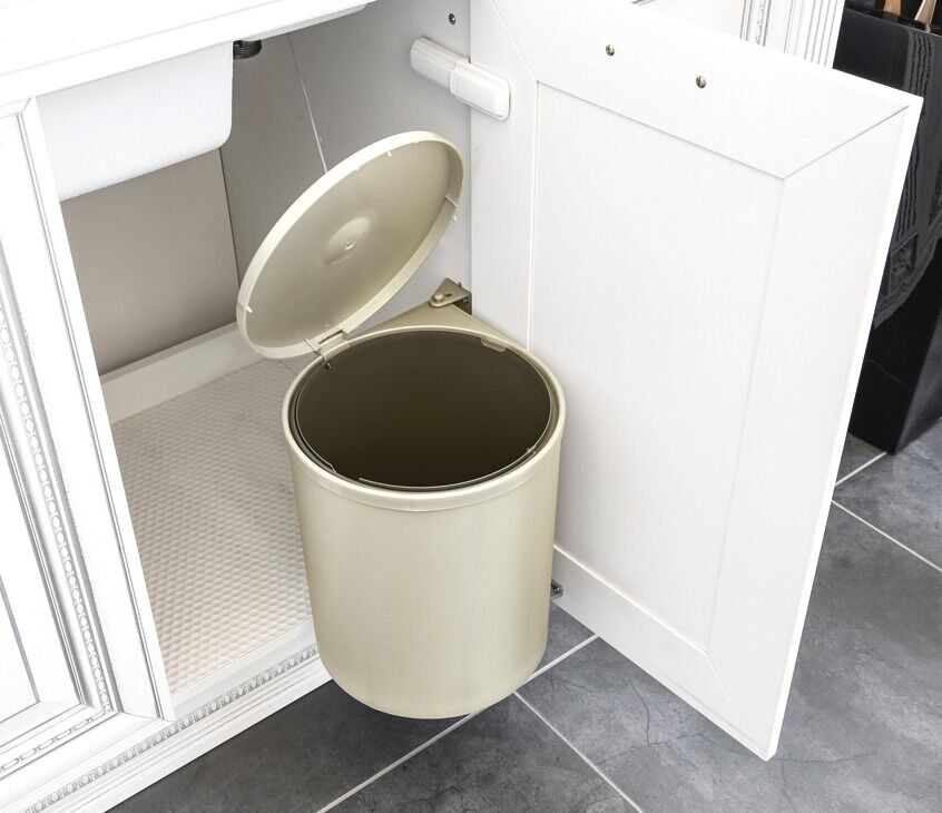 HÄFELE FIX II Menteşeli Kapağa Bağlı 13 Litre Çöp Kutusu Krem