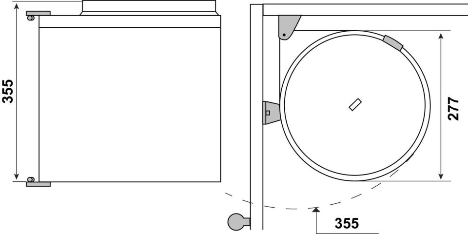 HÄFELE FIX II Menteşeli Kapağa Bağlı Çöp Kutusu Krem