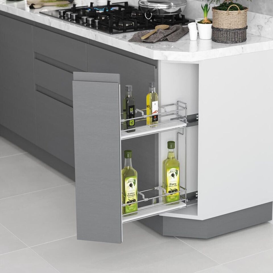 45 Derece Gizli Raylı Şişelik (Tek Açılım) Tel 106 Sol