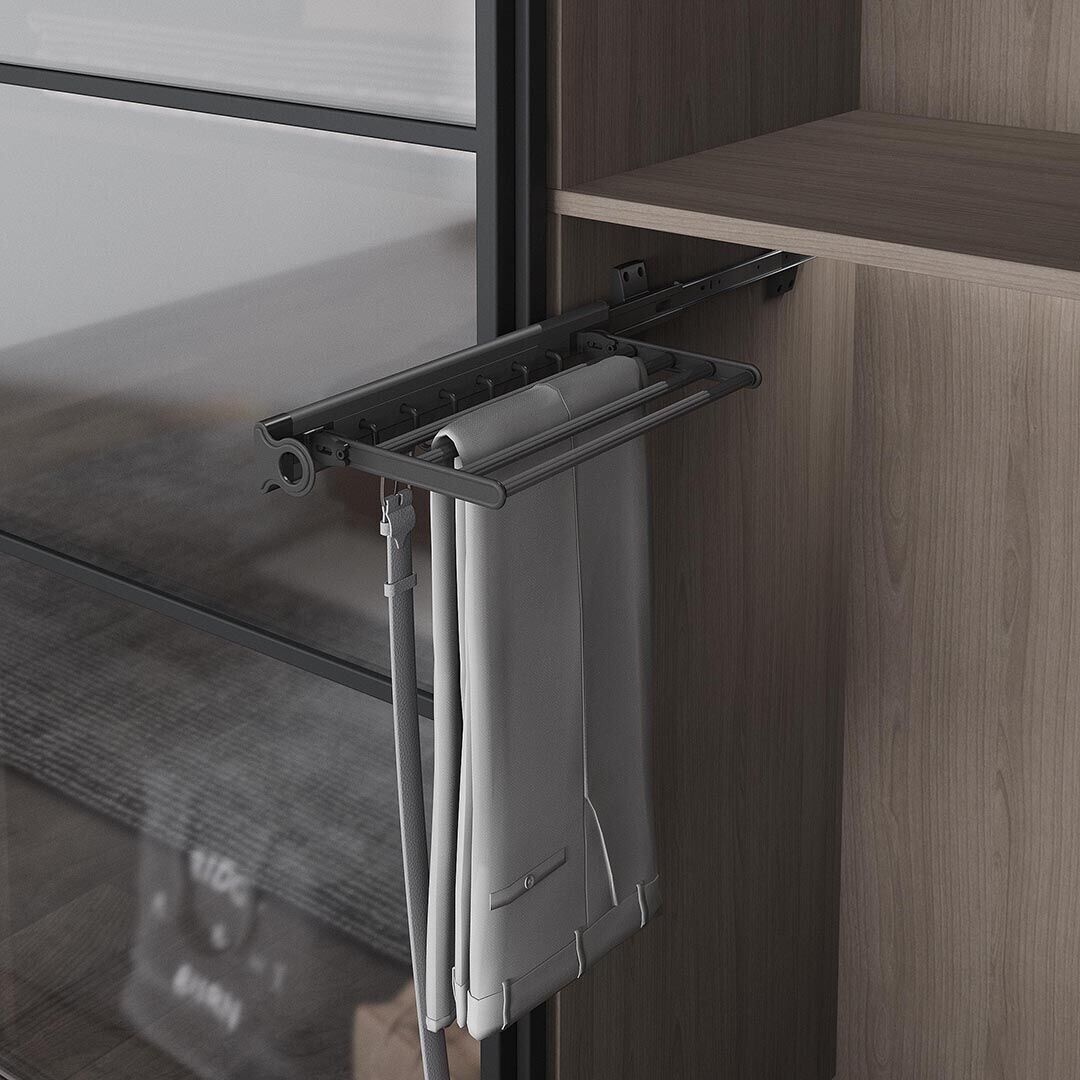 Raylı Alüminyum Pantolonluk Askılı Kemerlik Sağ