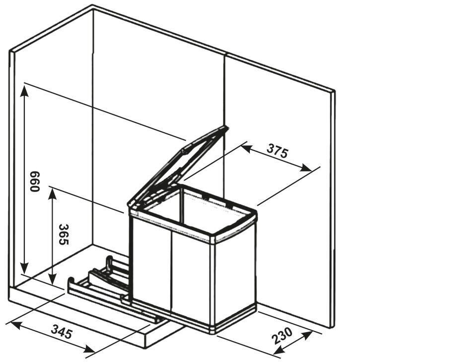 HÄFELE BRAVO 16 Litre Çöp Kutusu Antrasit