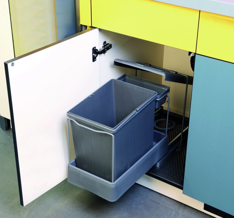 HÄFELE BINDROP Menteşeli Kapağa Bağlı Çöp Kutusu 16+1 Lt | Min 400 mm Kapak Uyumlu