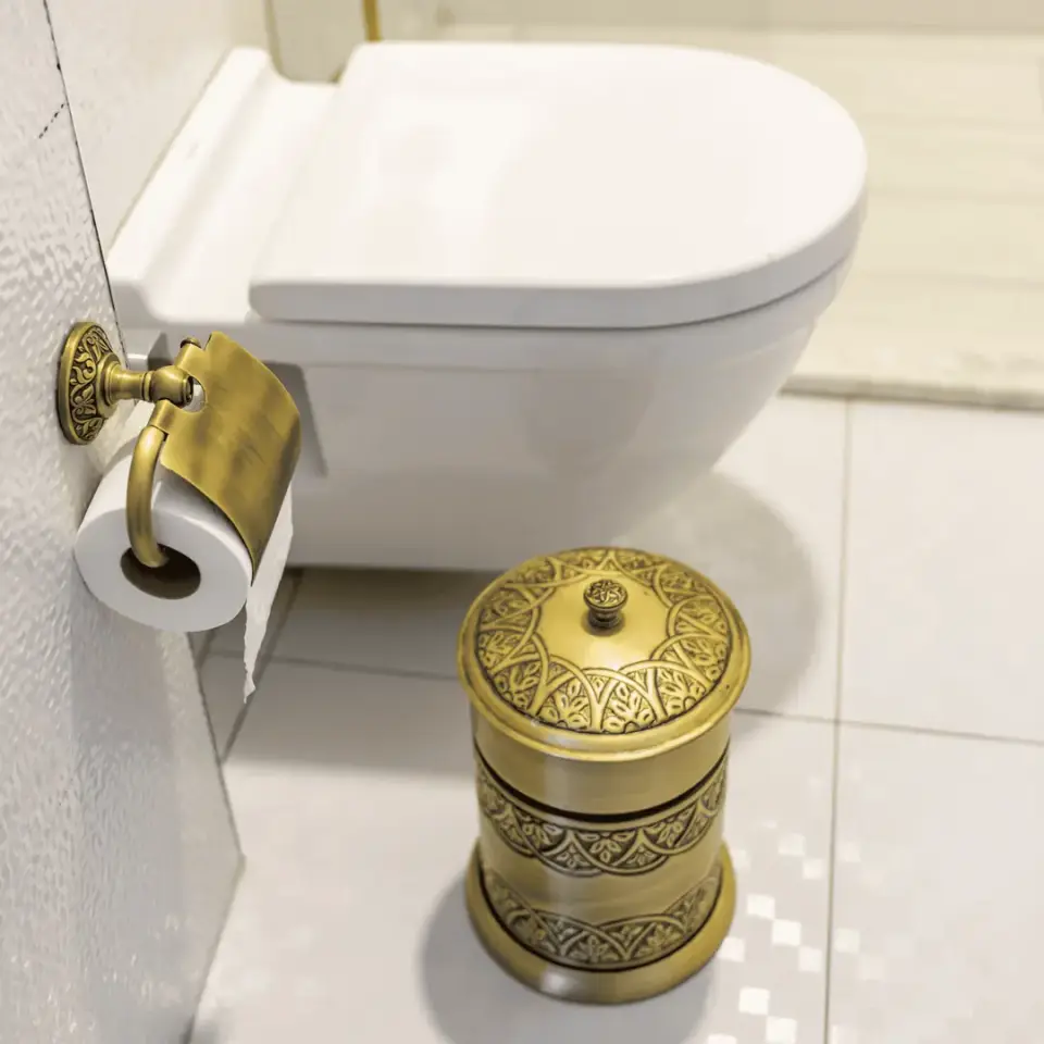Vista D’oro Blossom Banyo Çöp Kovası Sarı Oksit