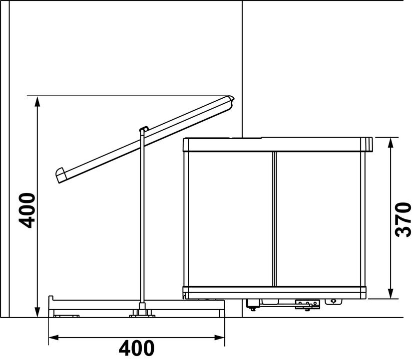 HÄFELE BINDROP Menteşeli Kapağa Bağlı Çöp Kutusu 16+1 Lt | Min 400 mm Kapak Uyumlu