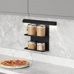 Unique İki Rafli Baharatlık Antrasit