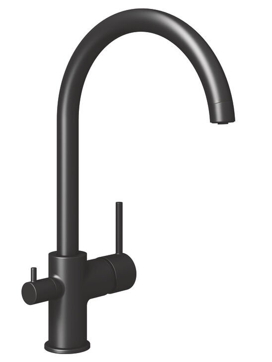 HÄFELE SPARK, Spiralsiz, Arıtmalı Su Çıkışlı, Tek Kumanda Kollu Eviye Bataryası Mat Siyah